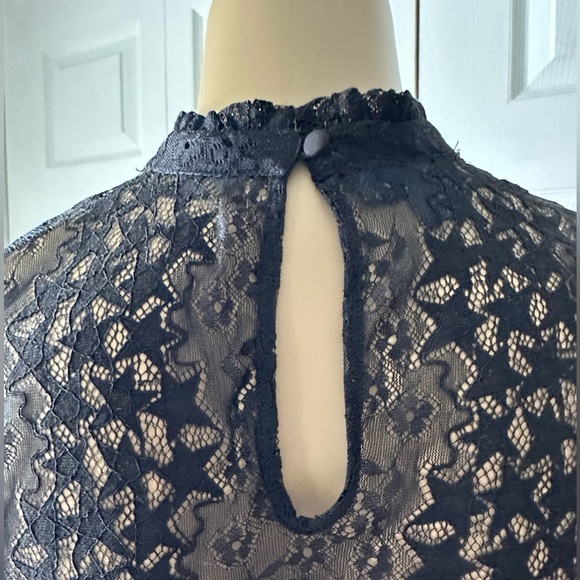 Modcloth Black Sheer Lace Blouse - Picture 6 of 12